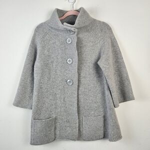 FENN WRIGHT MANSON Lambswool blend Cardigan Sweater Size M Gray